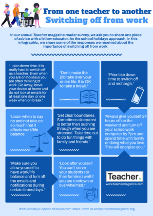 Infographic: From one teacher to another – switching off from work