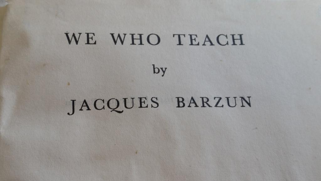 We who teach.